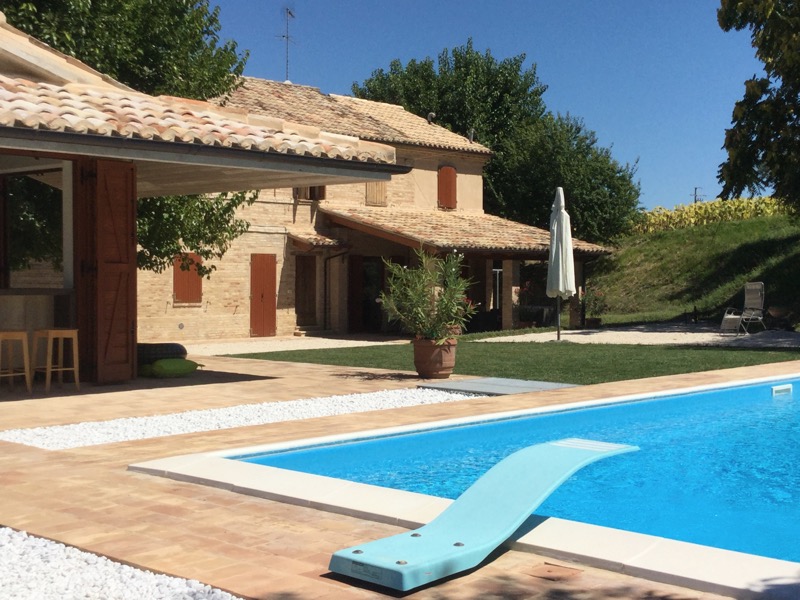 Garden with swimming pool and poolhouse